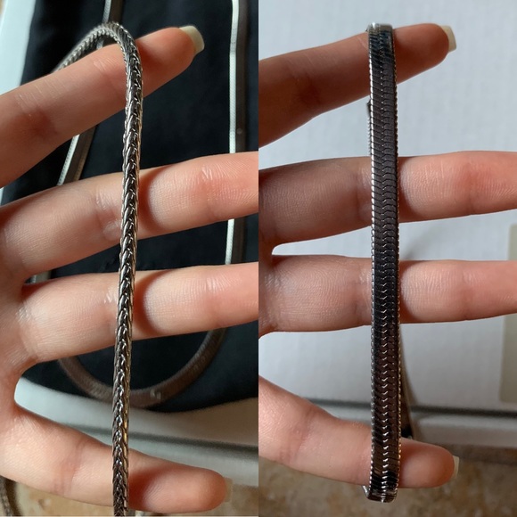 Fallon herringbone snake silver chain necklace set - Picture 15 of 15